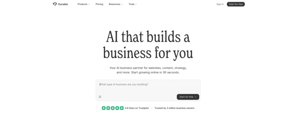 durable website builder