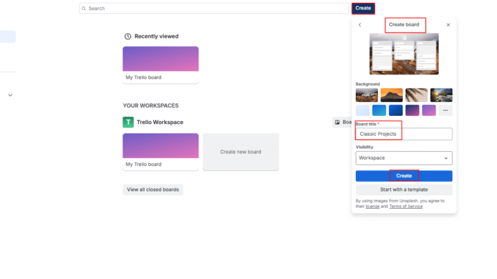 Creating a Workspace in Trello Project Management