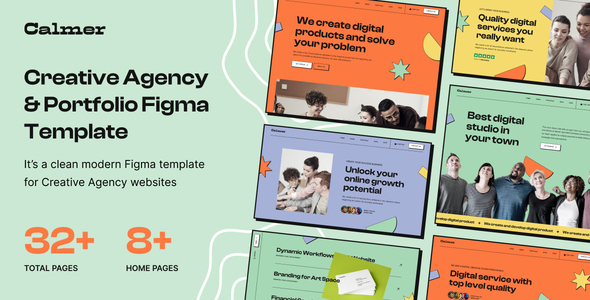 Calmer  Creative Agency & Portfolio Figma Template