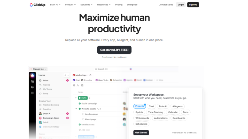 ClickUp Online Program Management Software