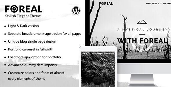 Foreal - Clean, Elegant, Black and White Theme