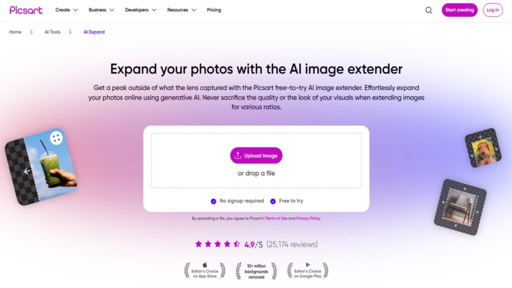 picsart AI Expand Tool
