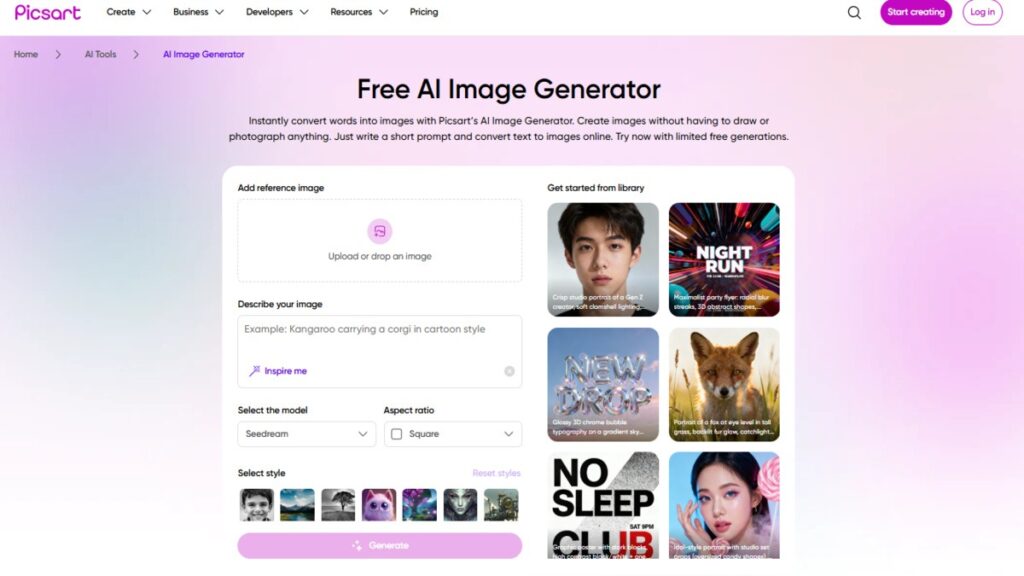 AI Image Generator, PicsArt Pro Version