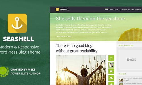 Seashell - Modern Responsive WordPress Blog Theme