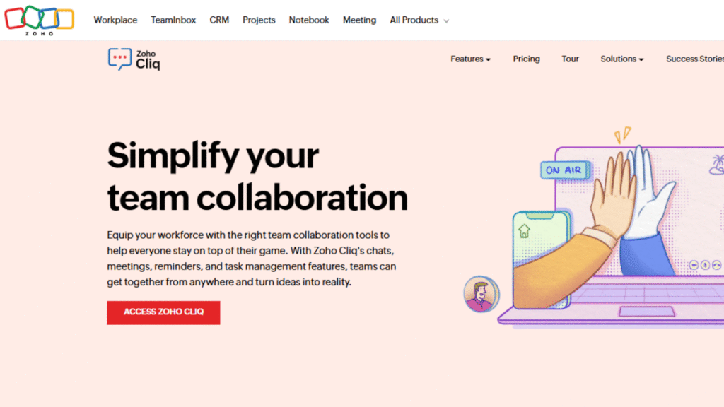 Collaboration Tool in Zoho Project Management Software.