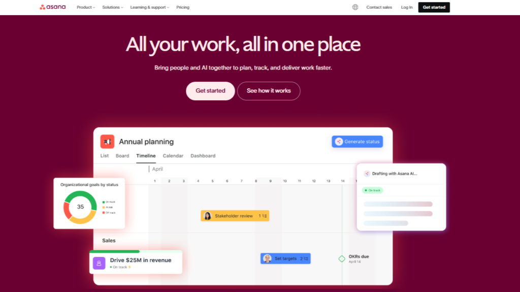 Asana Collaborative Tool for Project Management