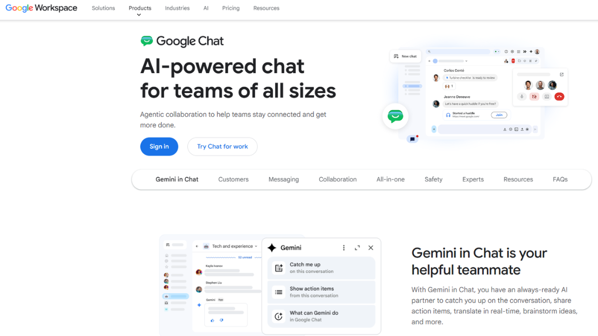 Google Chat best communication software tool