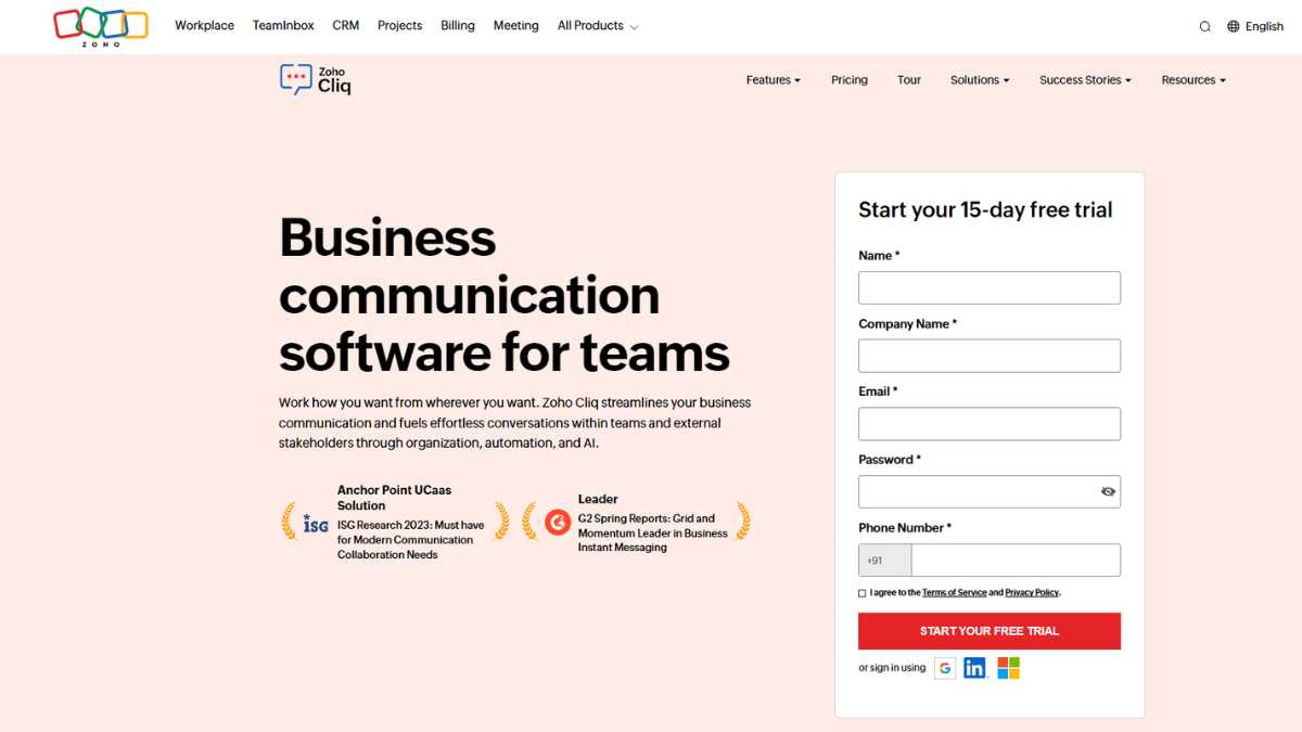 Zoho Cliq communication tool